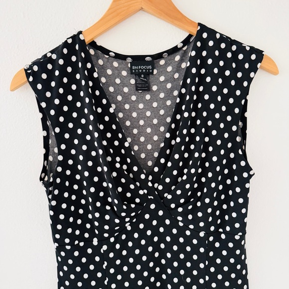EnFocus Studio Black and White Polka Dot Retro Dress - Picture 3 of 3
